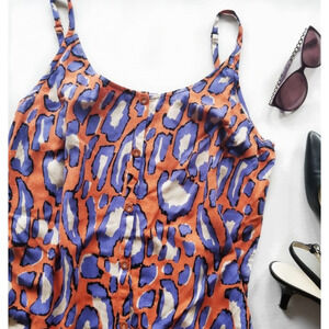 CAbi Isla Cami Tank Top Purple Orange Animal Print Style #5040 Women's Medium